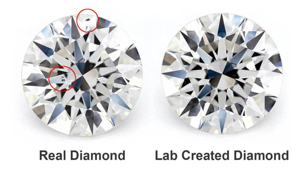 mined or lab-created diamond flaws