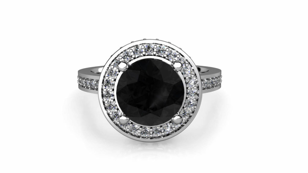 the halo setting black diamond ring