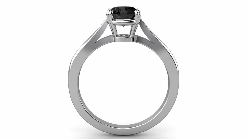 the solitaire setting black diamond ring